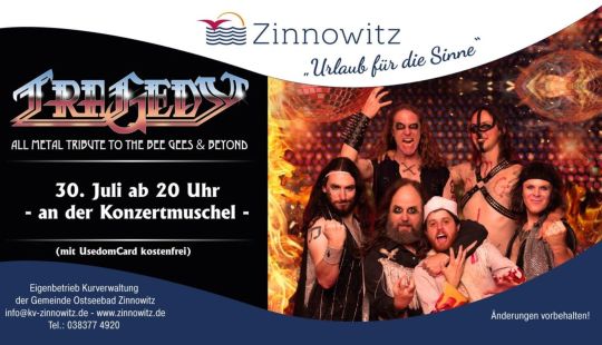 Erlebt „Tragedy“ – eine der bekanntesten Tribute-Bands New Yorks und Erfinder der Metal Disco! Mitreißende Klassiker – live in Zinnowitz an der Konzertmuschel.