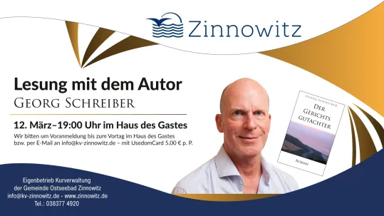 Lesung: "Der Gerichtsgutachter" mit dem Autor Georg Schreiber